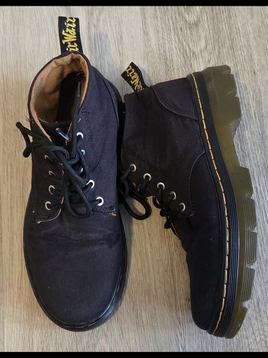 Dr. Martens Black Canvas Lace-Up Boots